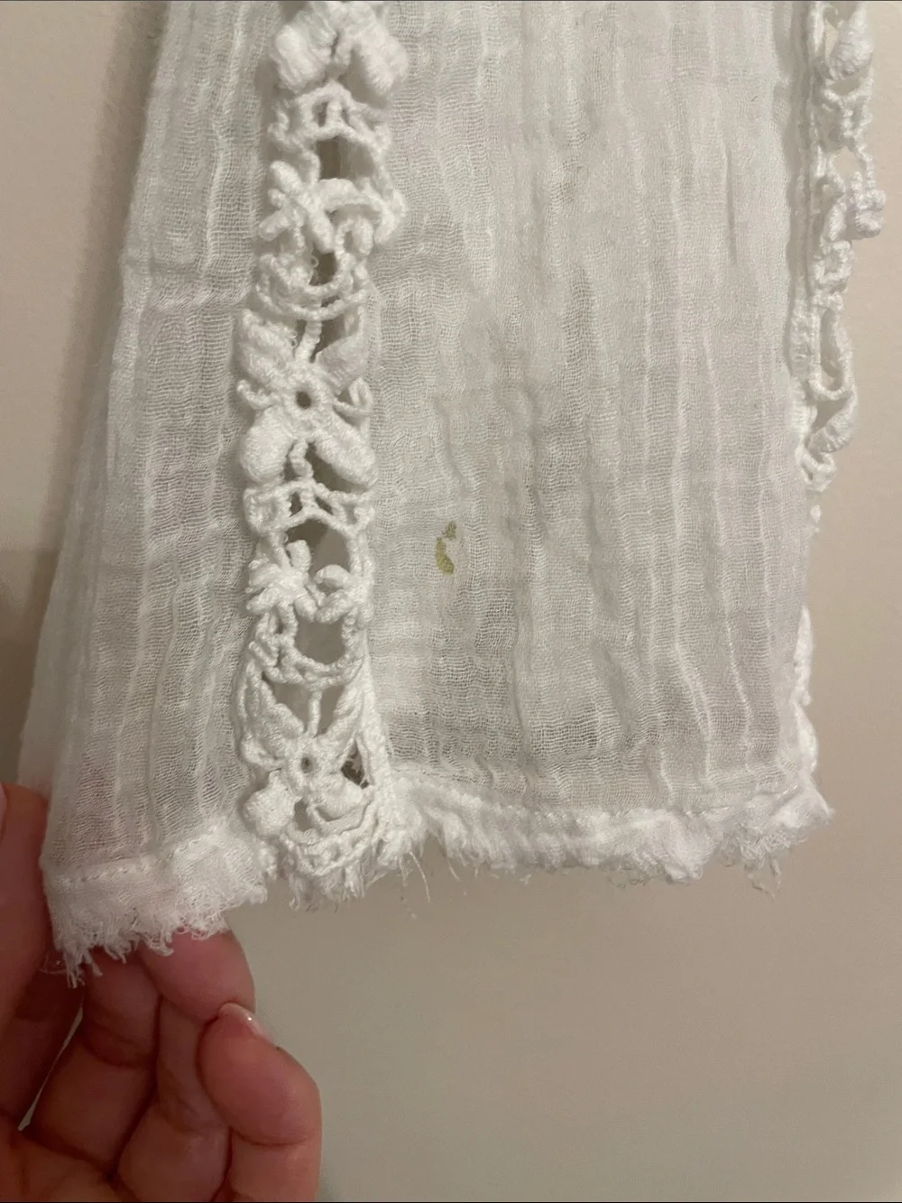 Free People FP One White Lace Crochet Boho Blouse XS